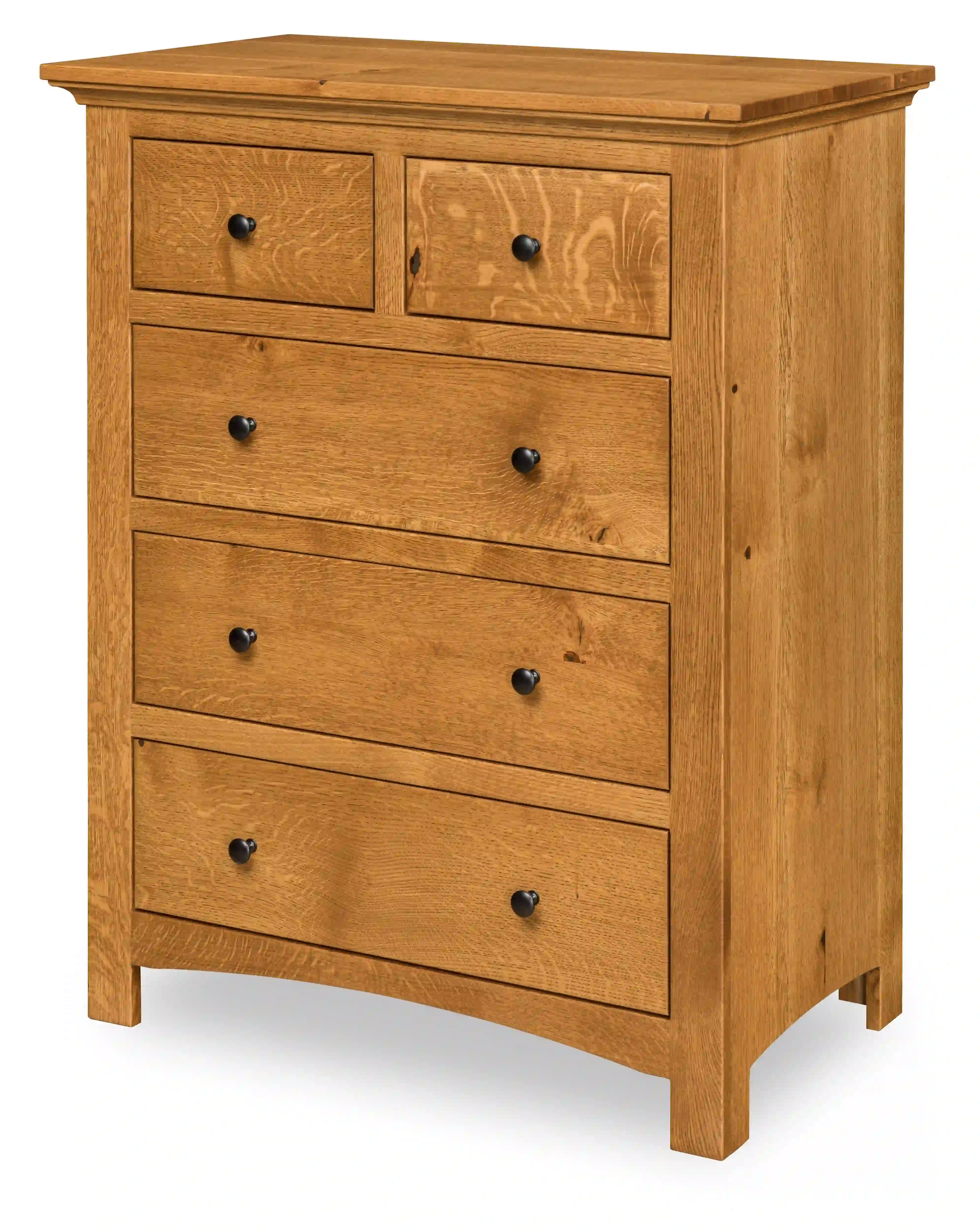 Canton Chest - No, , , , , Rustic QSWO, Medium Walnut, Black Knobs, 53005-FB, Black Knobs, 53005-FB Canton Chest - 310-T-35