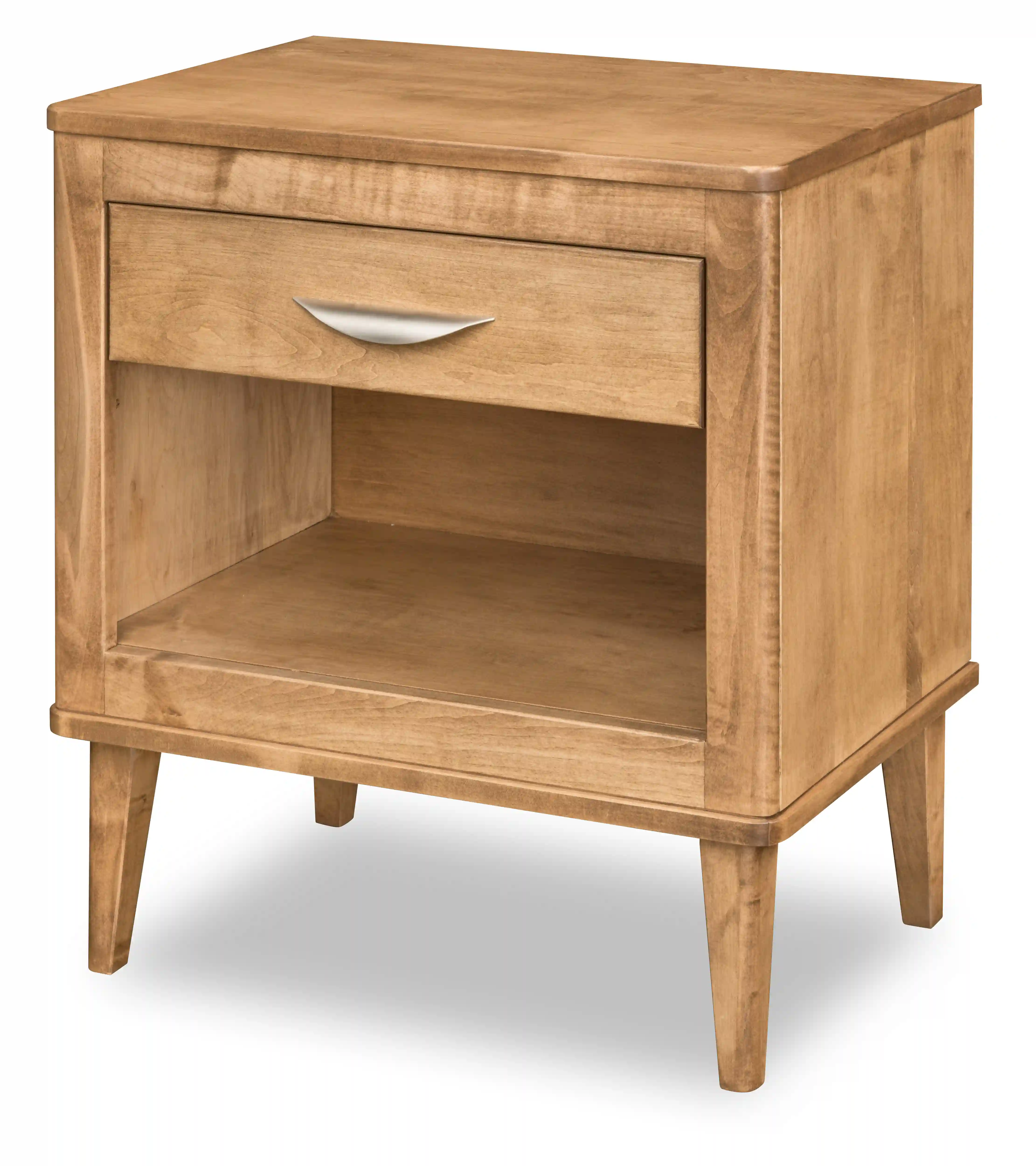 Florence 1-Drawer Nightstand - No, , , , , Brown Maple, OCS116 Harvest, Silver Pulls, BP80845128184 Florence 1-Drawer Nightstand - 310-W-34