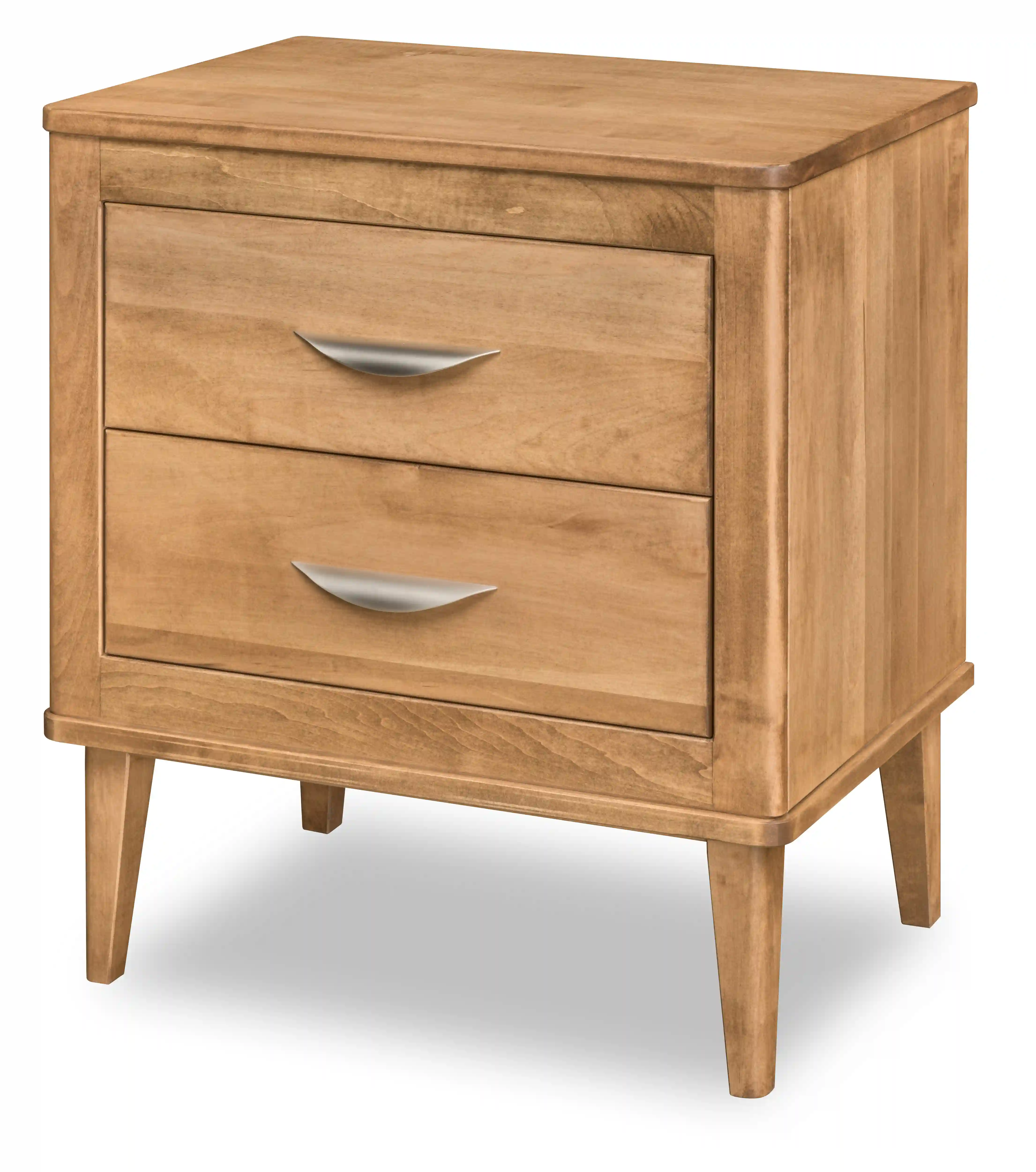 Florence 2-Drawer Nightstand - No, , , , , Brown Maple, OCS116 Harvest, Silver Pulls, BP80845128184 Florence 2-Drawer Nightstand - 310-W-344